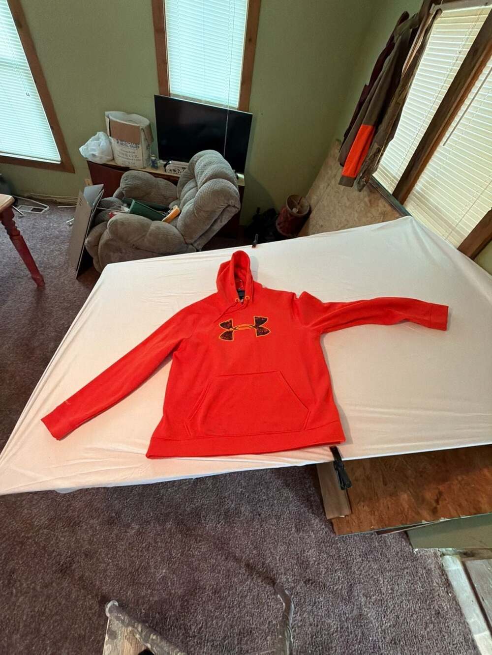 Under Armour Storm Hoodie Men's Size Large Orange Pullover